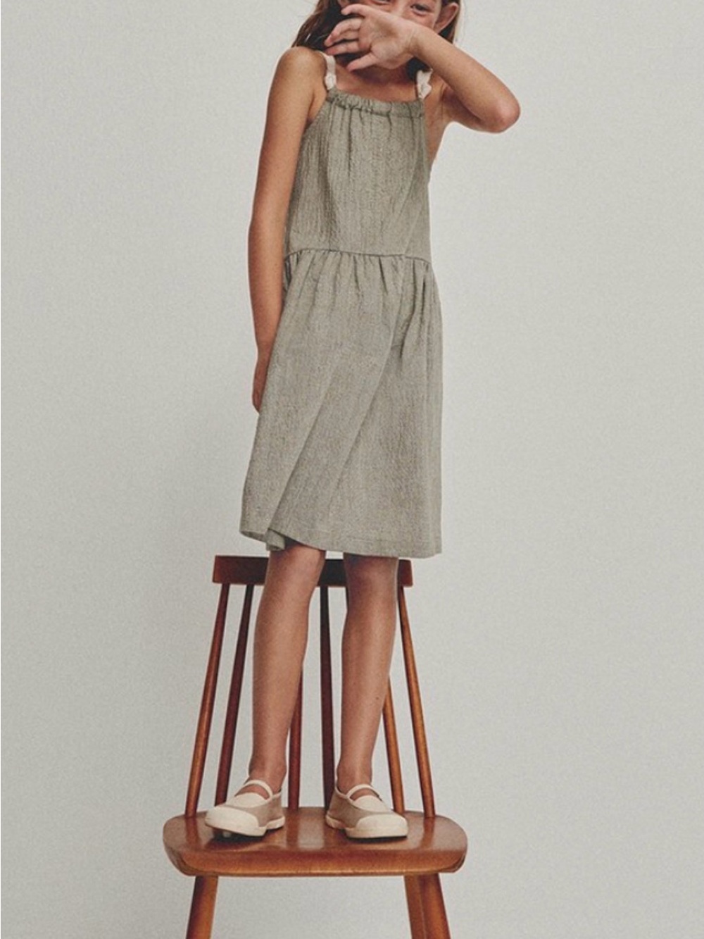 Zara girls linen dress with pockets